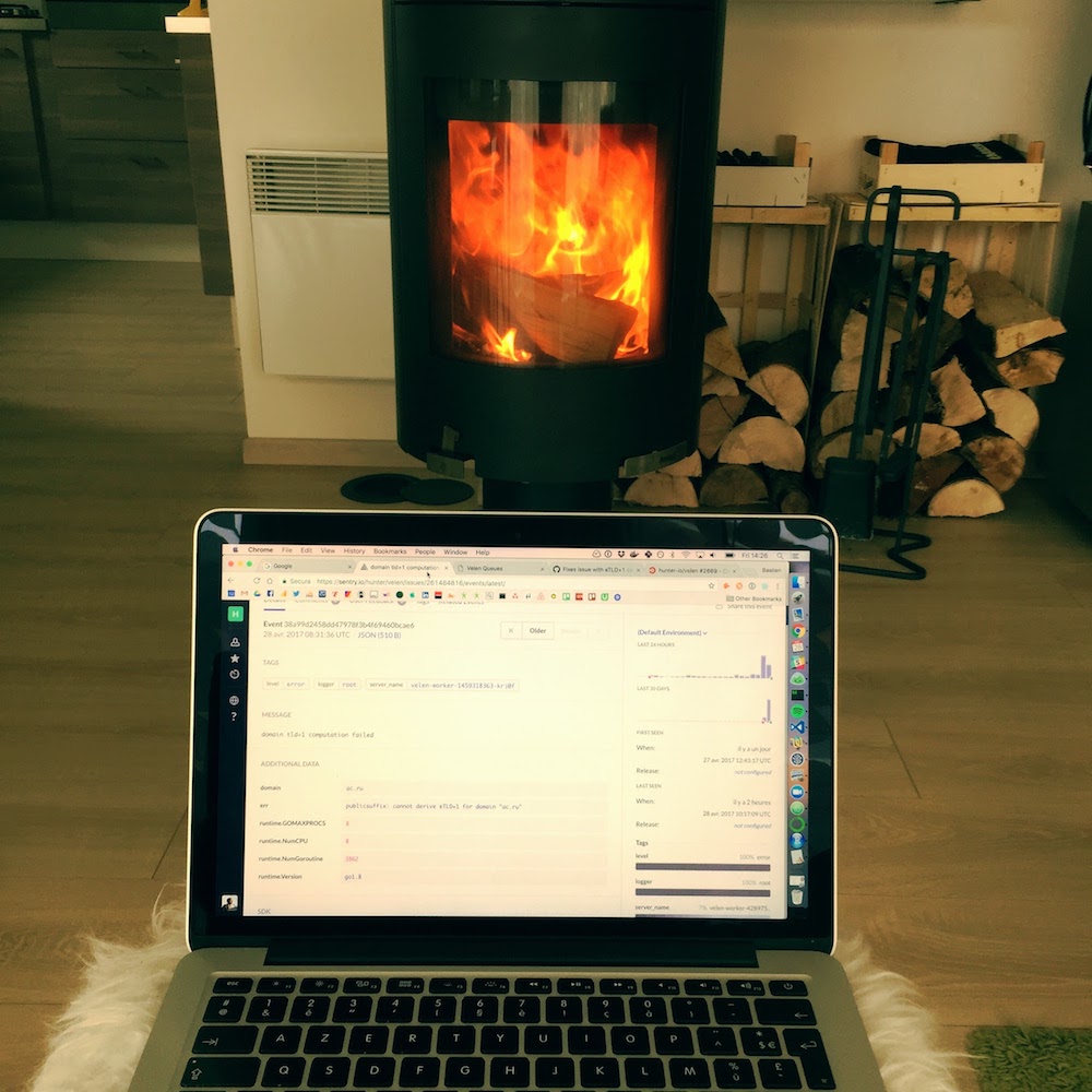 Debugging in front of a chimney